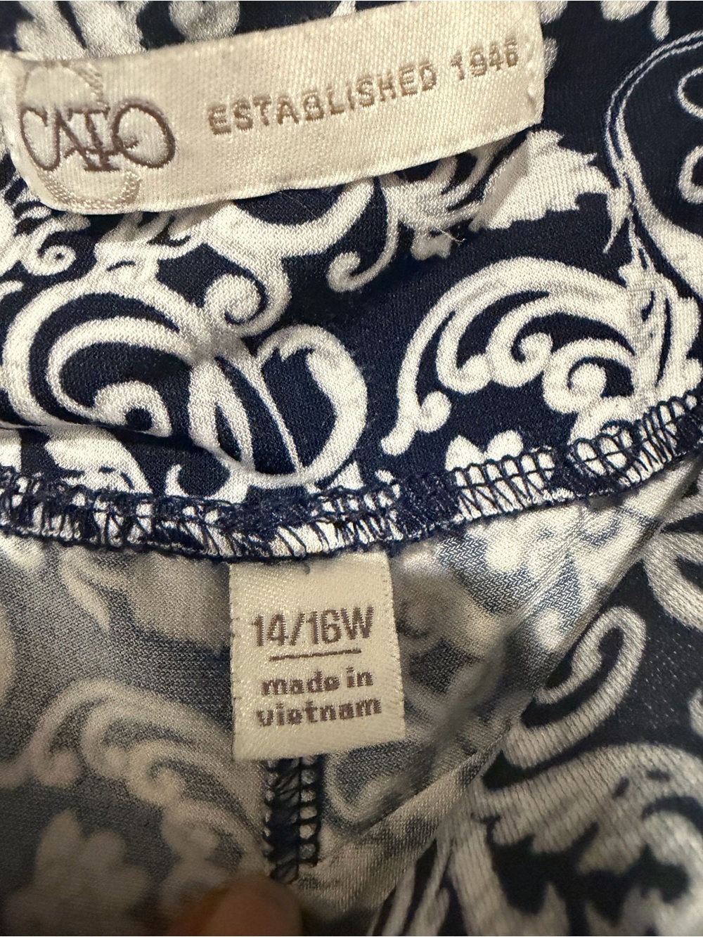 Cato Navy and White Wide Leg Palazzo Pants - Picture 5 of 5